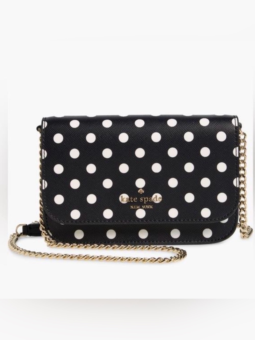 NWT Kate Spade Cheers Charming Dot Crossbody Black White Polka Dot K7235